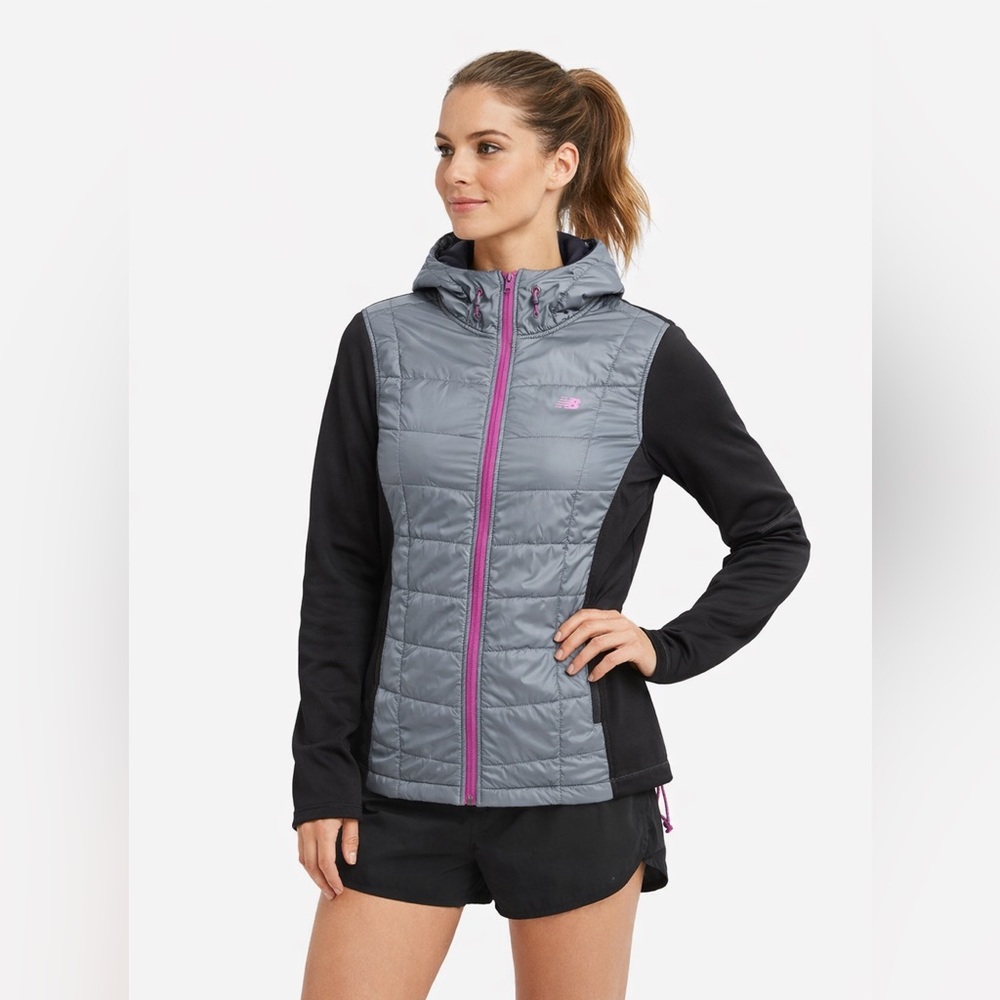 New Balance Puffer Jacket – Gray Black – M